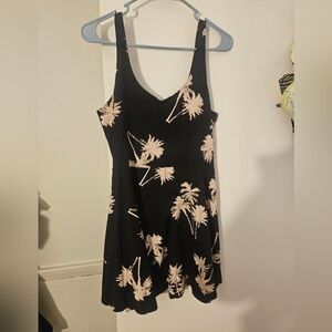 PINK Victoria's Secret Black and Cream Palm Dress